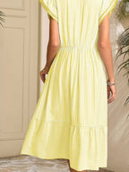 Striped Notched Ruffle Sleeve Dress (22)