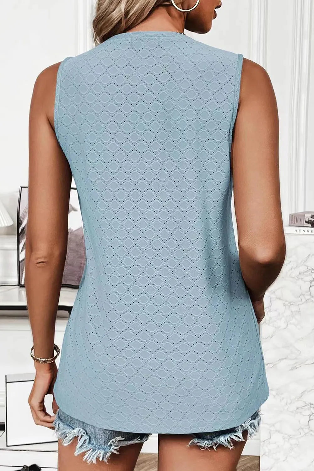 Eyelet Round Neck Tank (24)