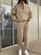 Half Zip Sweatshirt Pants Set (10)