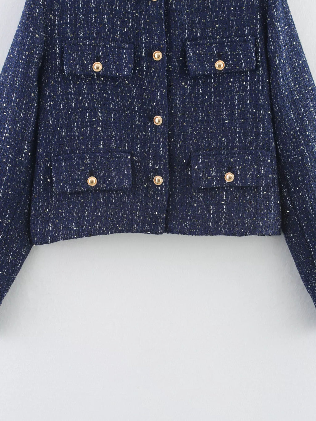 Tweed Button Up Cropped Outerwear (5)