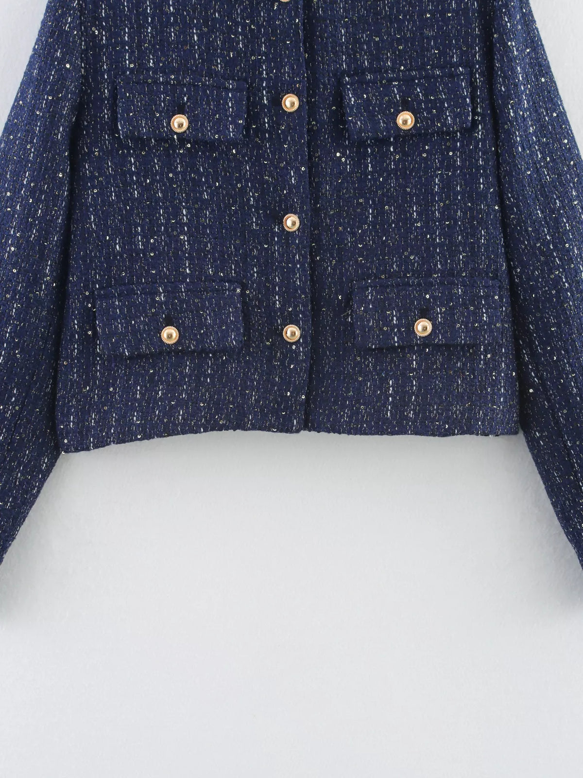 Tweed Button Up Cropped Outerwear (5)