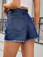 Washed Raw Hem Denim Shorts (10)