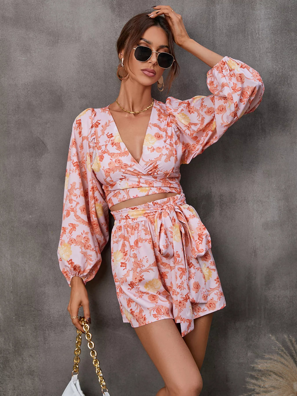 Cutout Front Printed Long Sleeve Romper (32)