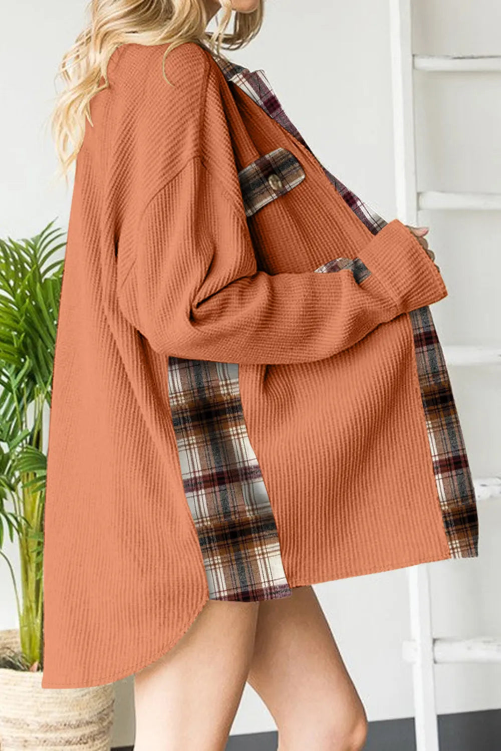 Plaid Button Down Collared Jacket (33)