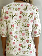 Daisy Print Peter Pan Collar Button-down Shirt (6)