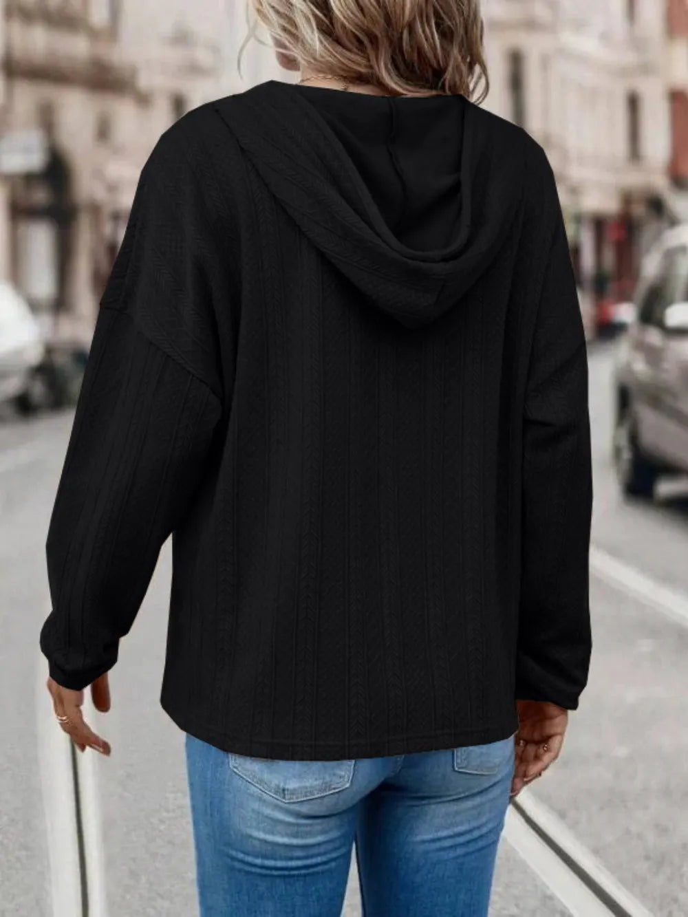 Drawstring Dropped Shoulder Long Sleeve Hoodie (11)