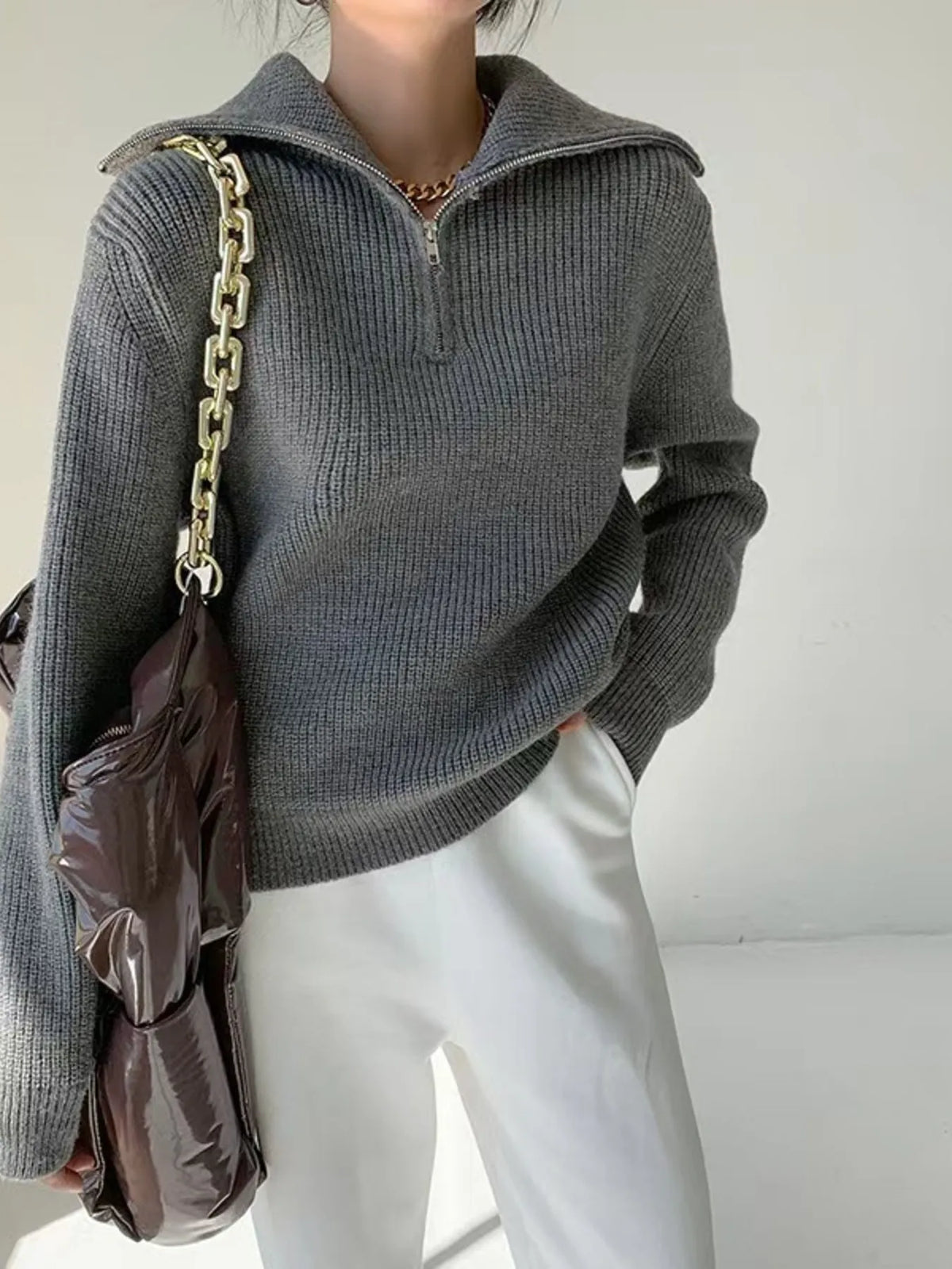 Half-zip Long Sleeve Sweater (6)