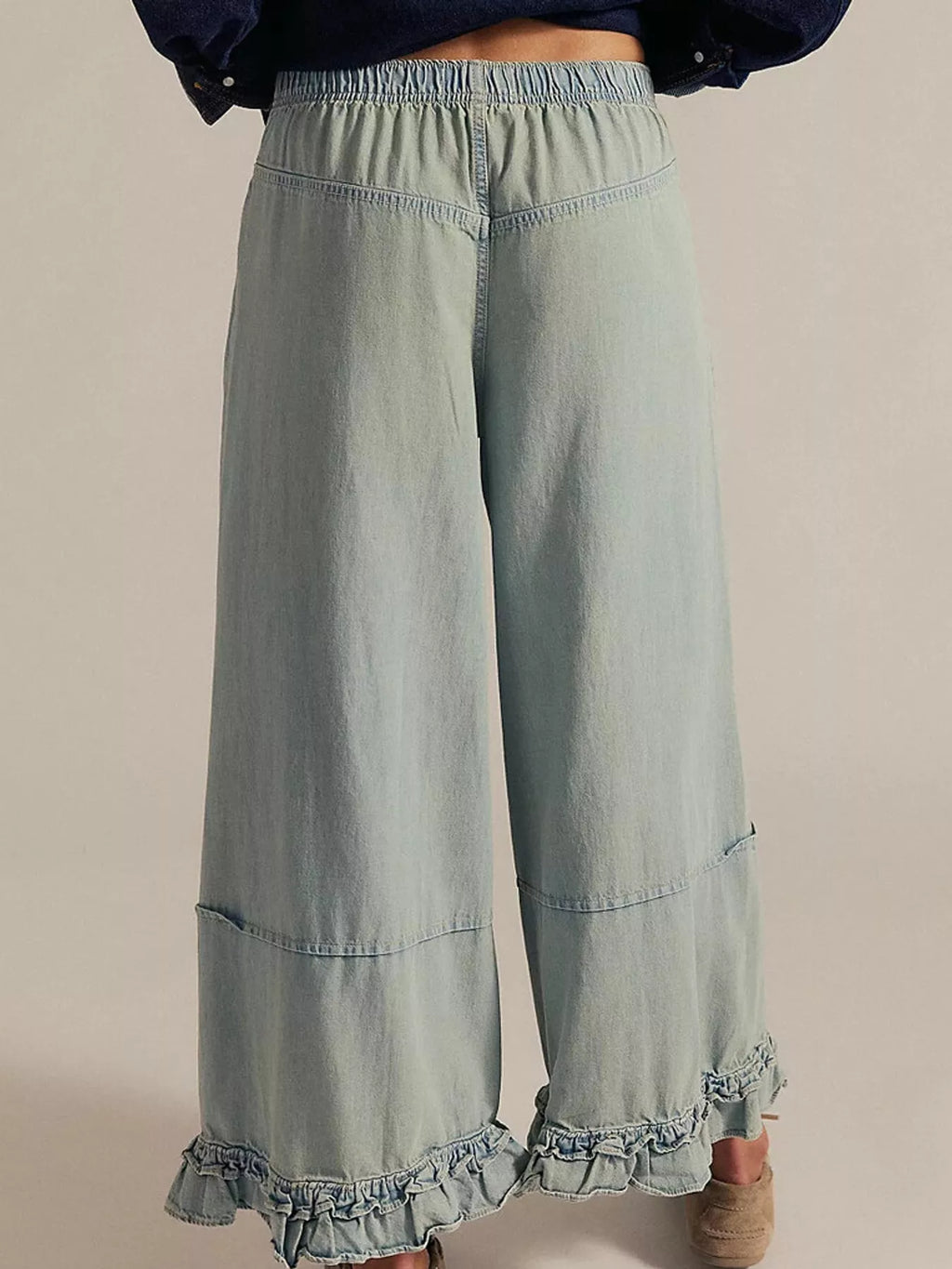 Wide-leg Ruffle Hem Jeans (6)