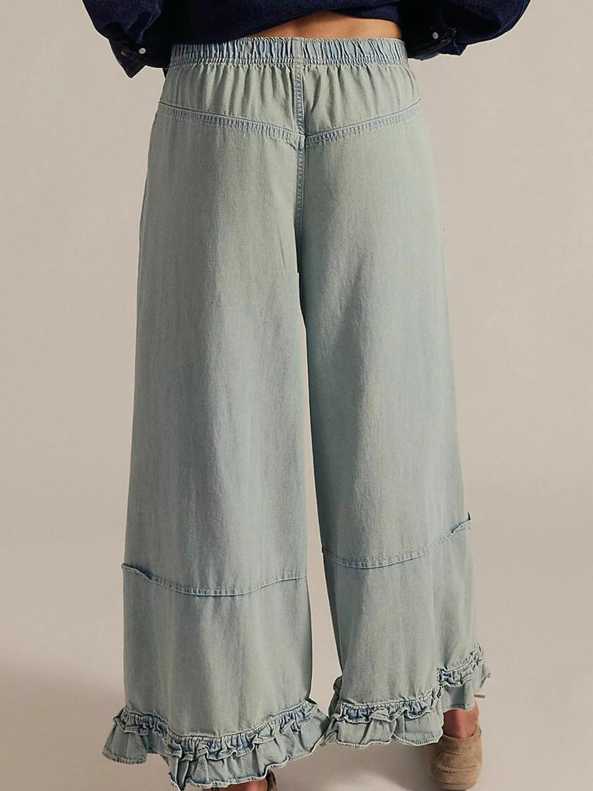 Wide-leg Ruffle Hem Jeans (6)
