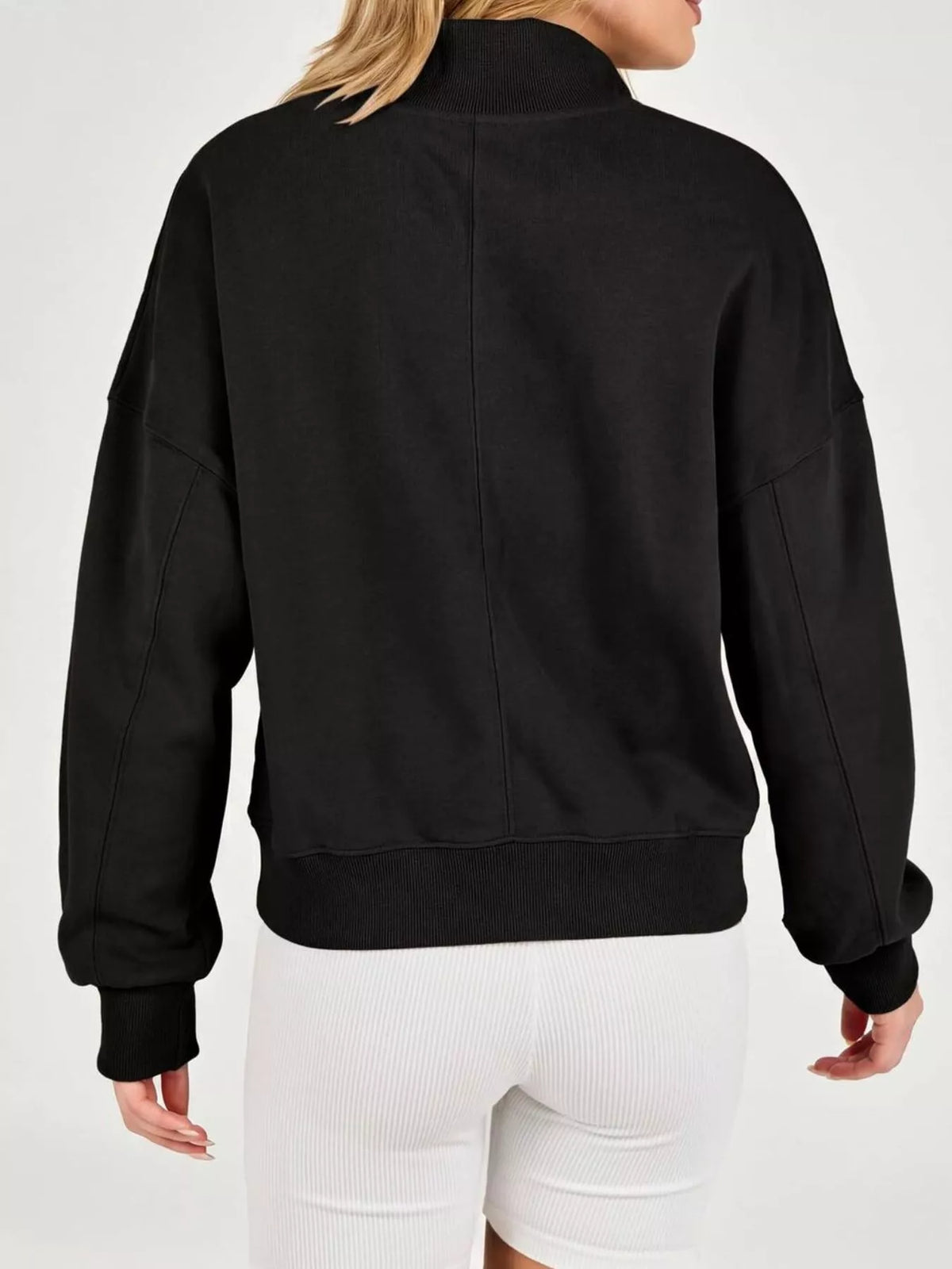 Half Snap Dropped Shoulder Sweatshirt (4)