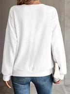 Solid Color Cold Shoulder Long Sleeve T-shirt (9)