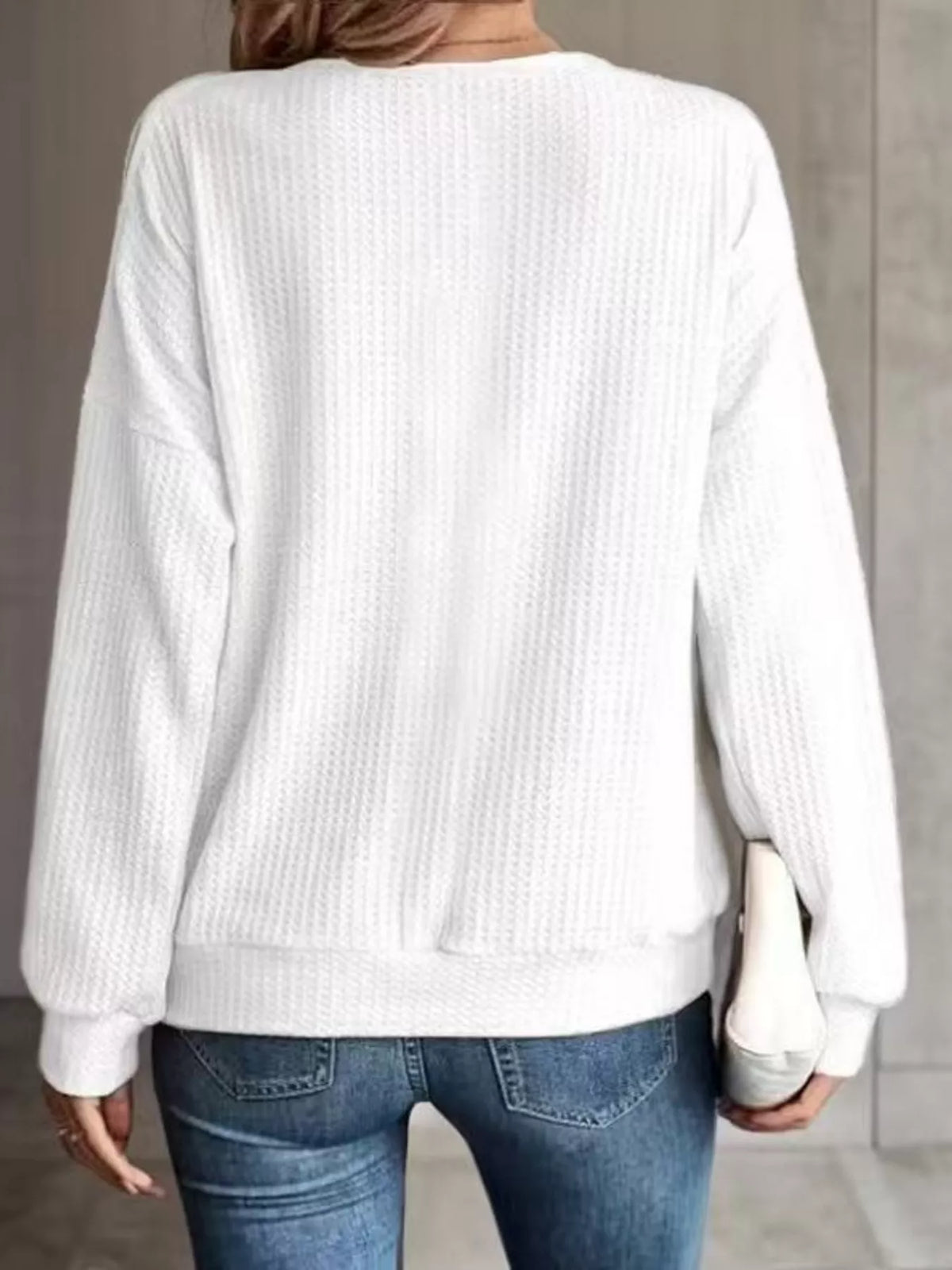 Solid Color Cold Shoulder Long Sleeve T-shirt (9)