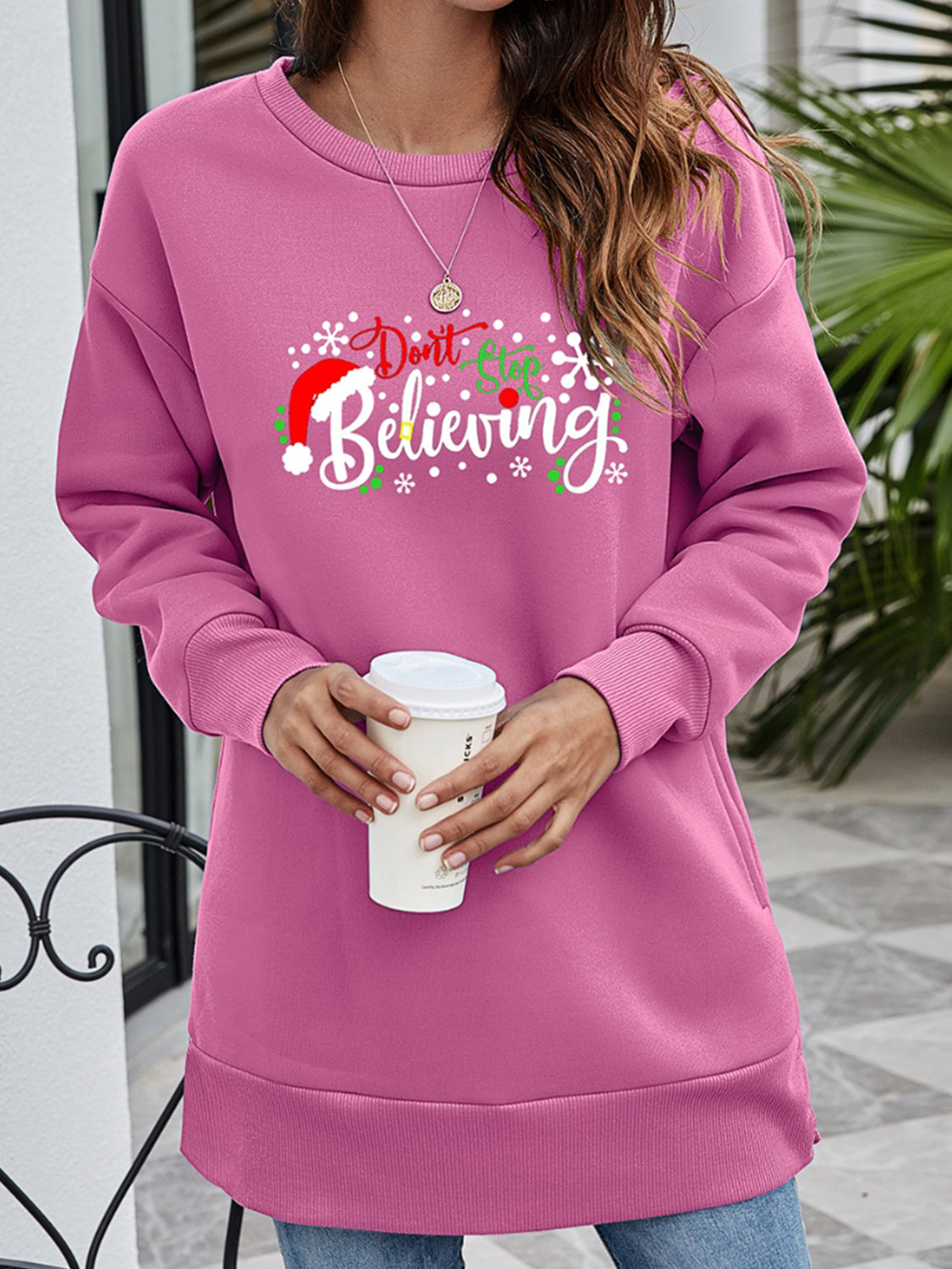 Don't Stop Graphic Drop Shoulder Sweatshirt (5)