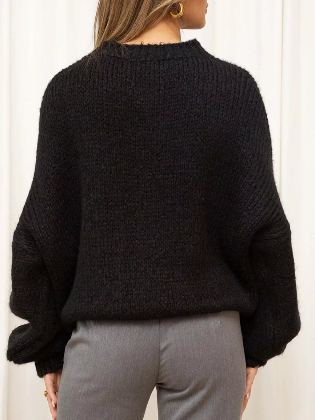Round Neck Dropped Shoulder Sweater (15)