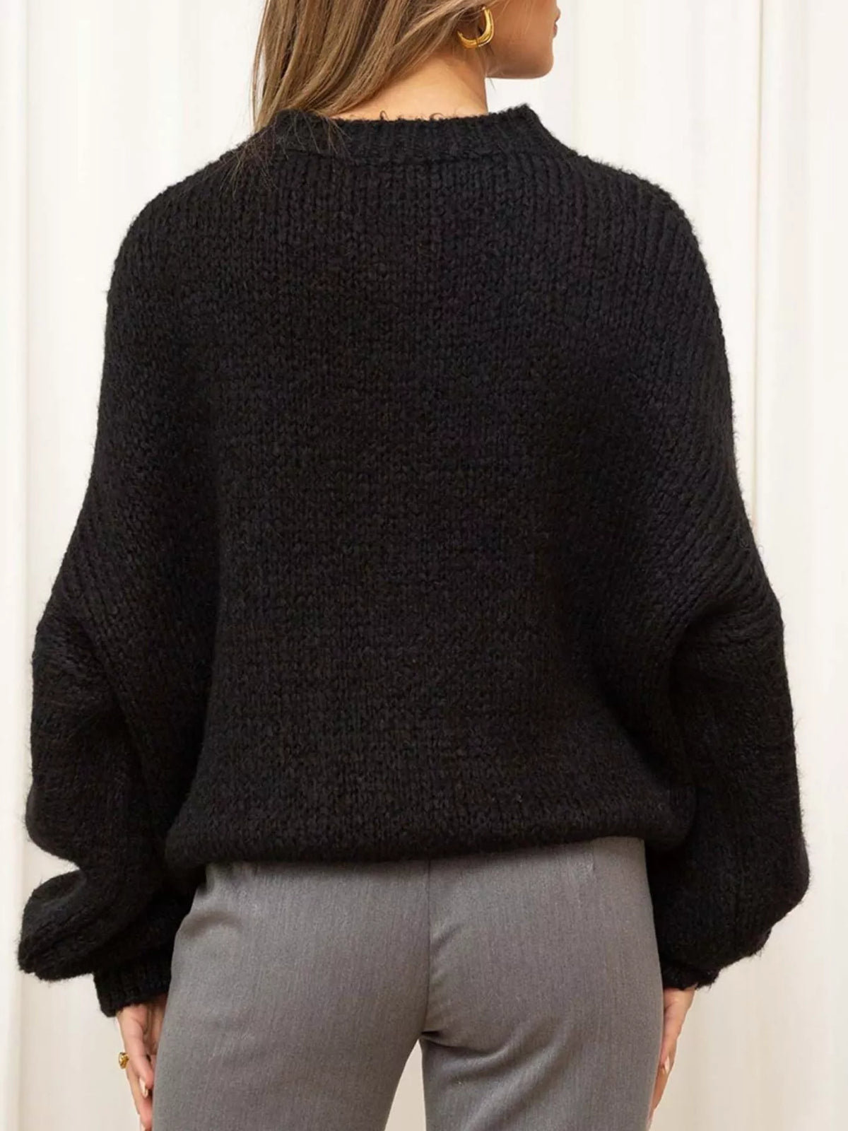 Round Neck Dropped Shoulder Sweater (15)
