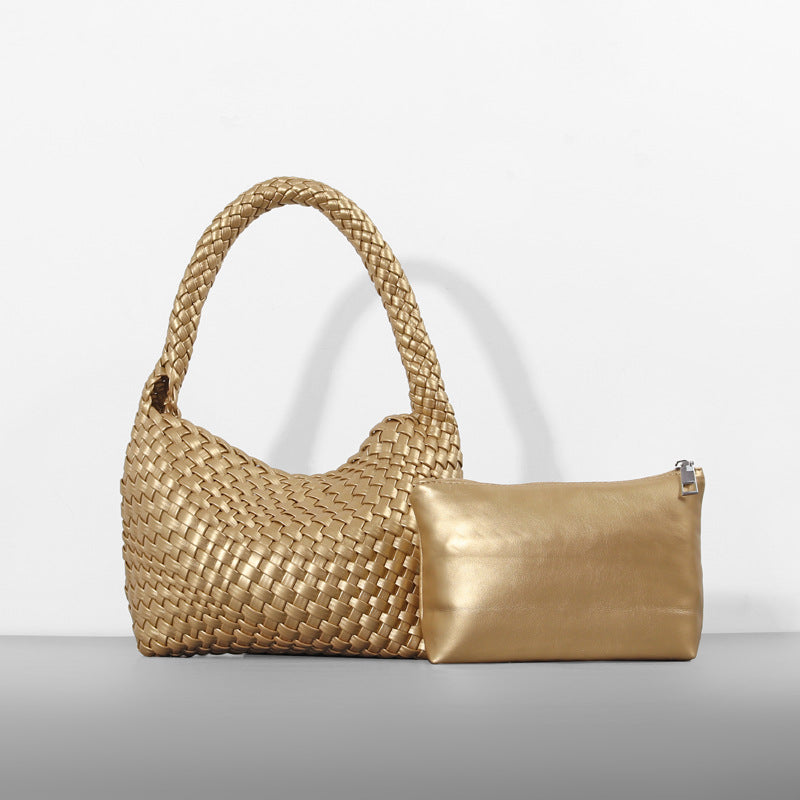 Handmade Shoulder Soft Leather Hand Carrying Woven Bag variant CJNS211339710JQ