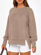 Casual Loose Side Slit Sweatshirt (26)
