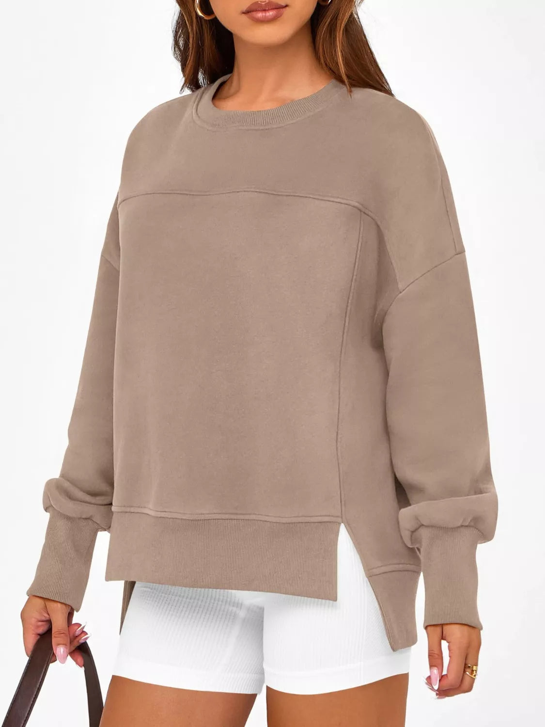 Casual Loose Side Slit Sweatshirt (26)