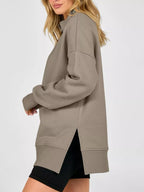 Quarter-zip Dropped Shoulder Sweatshirt (3)