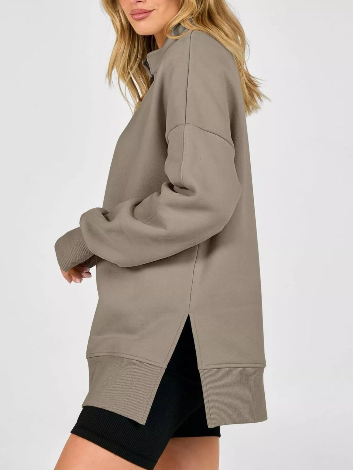 Quarter-zip Dropped Shoulder Sweatshirt (3)