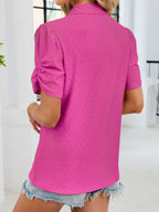 Eyelet Short Sleeve Blouse (25)
