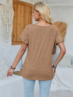 Frill Round Neck Petal Sleeve Blouse (18)