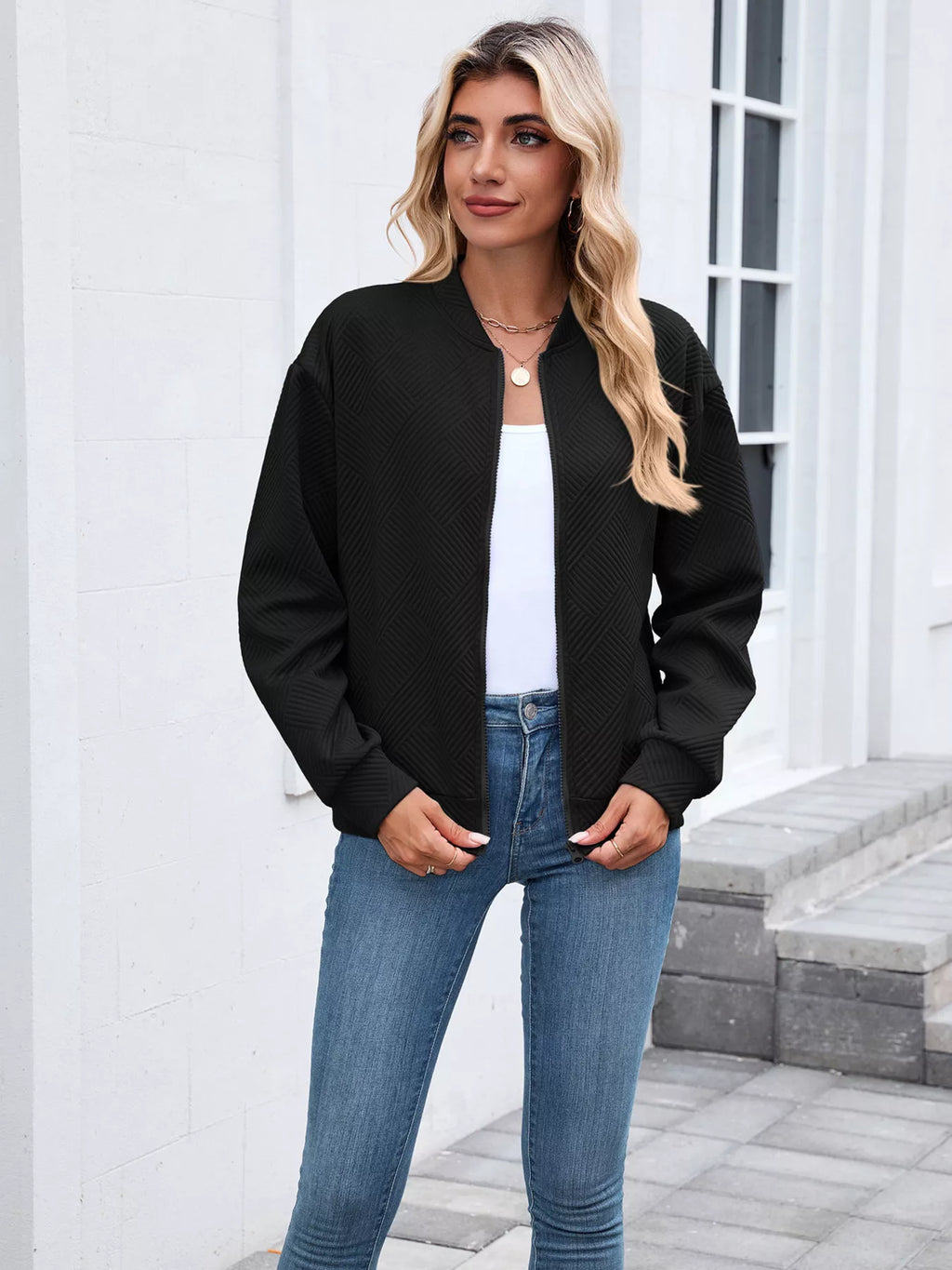 Textured Zip Up Jacket (14)