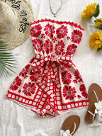 Printed Tube Tie Waist Romper (13)