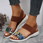 Pu Leather Open Toe Low Heel Sandals (5)