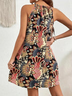 Printed Grecian Neck Mini Dress (3)