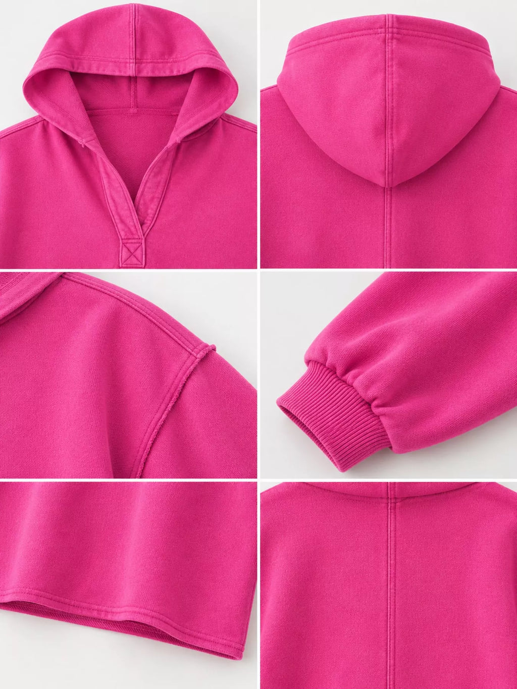 Dropped Shoulder Cropped Hoodie (8)