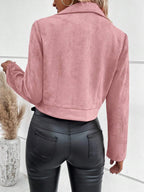Zip Up Suede Cropped Moto Jacket (17)