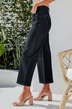 Button Fly Cropped Wide Leg Jeans (10)