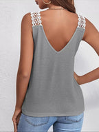 Lace Trim V-neck Tank Top (8)