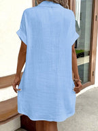 Casual Button Down Shirt Dress Pockets (10)