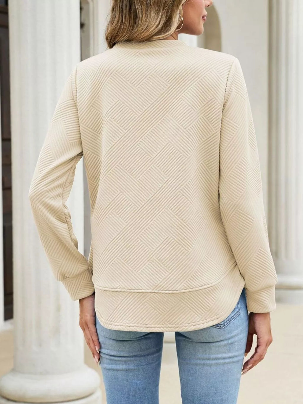 Textured Crew Neck Sweatshirt (12)