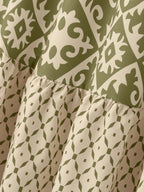 Geometric Elastic Waist Maxi Skirt (3)