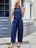 Plaid Sleeveless Top Pants Set