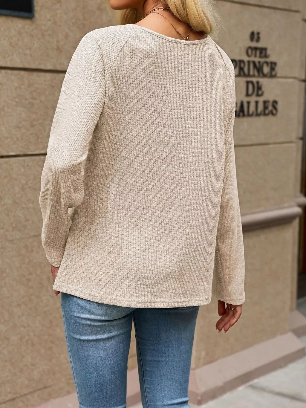 Ribbed Knit Raglan Sleeve T-shirt (23)