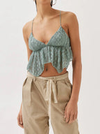Lace Cropped Cami Flowy Hem (12)