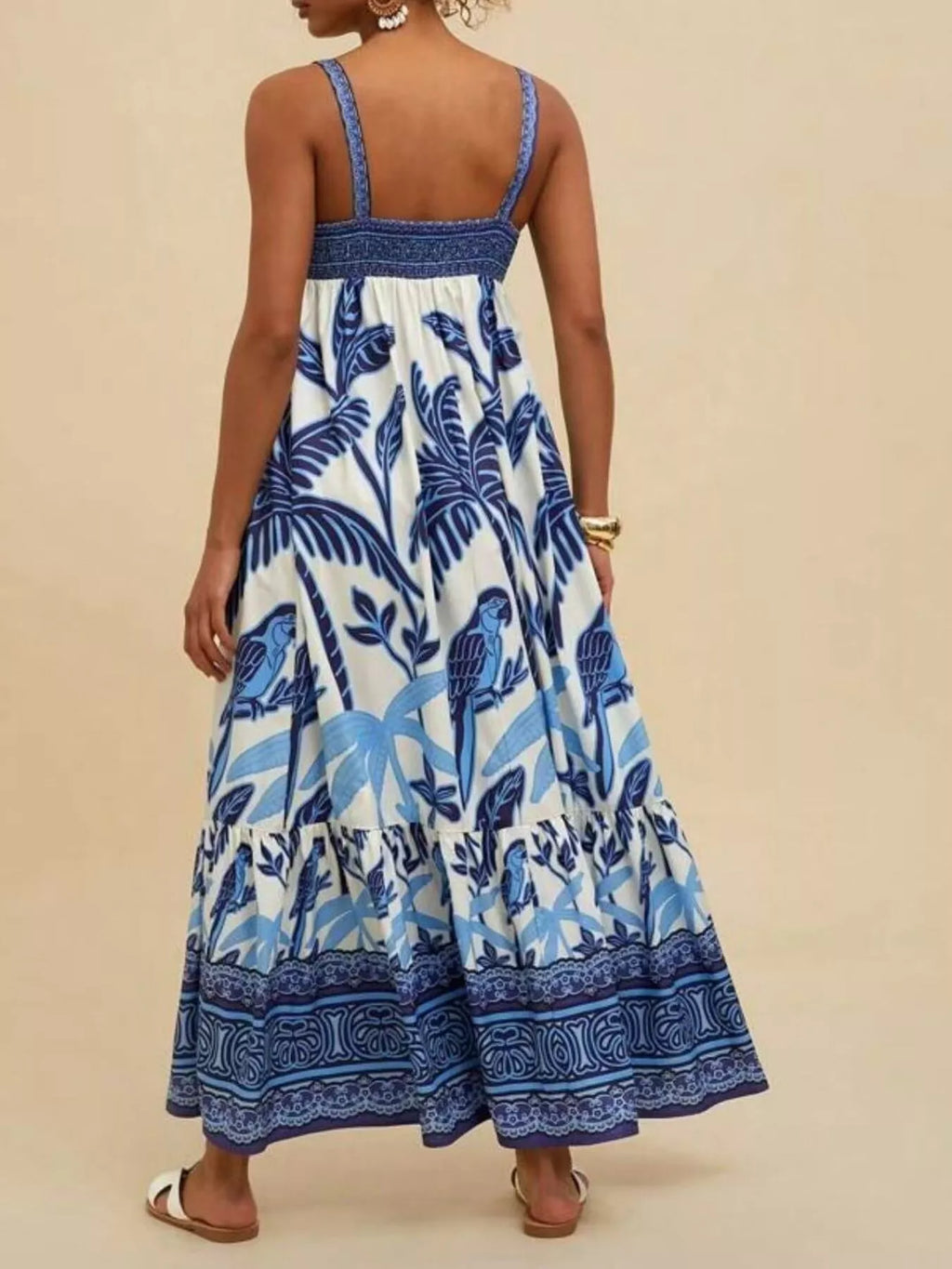 Printed Square Neck Maxi Dress (6)