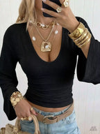 Slim Fit Flare Sleeve Top (16)
