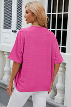Eyelet Open Front Half Sleeve Cardigan (2)