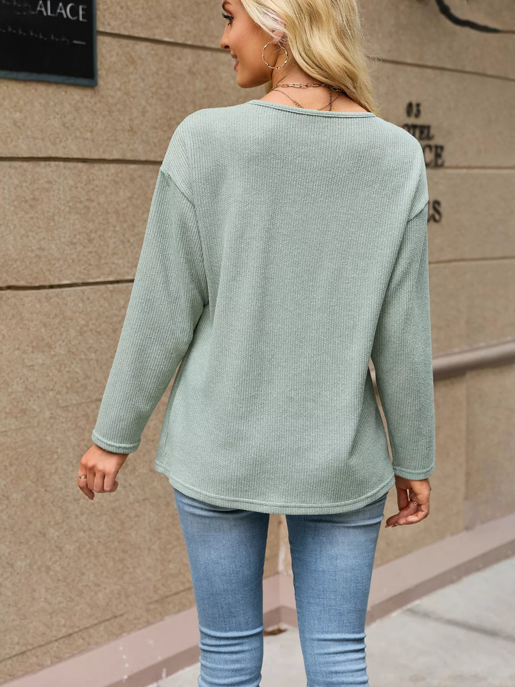 V-neck Button-down Cardigan (21)