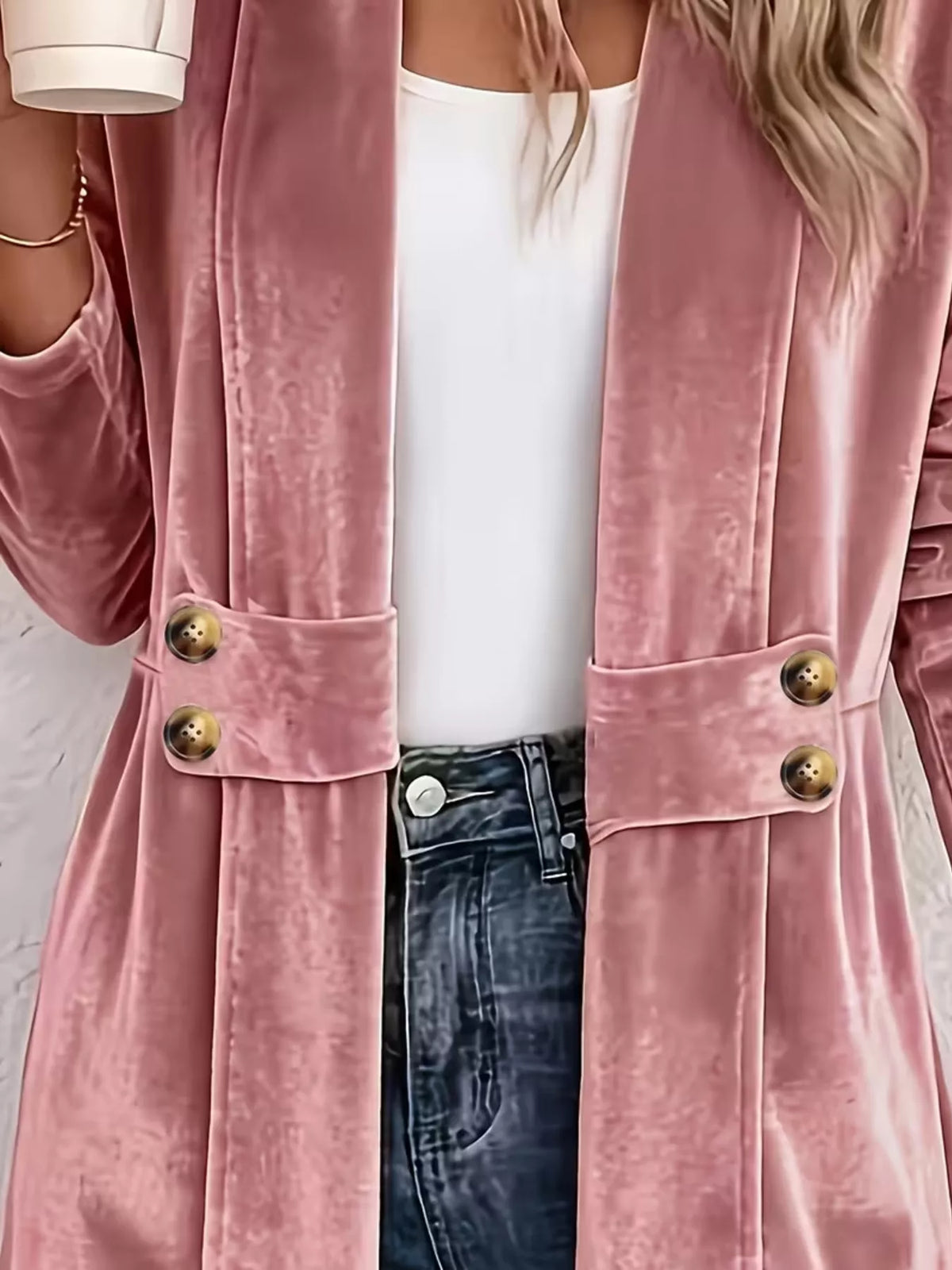 Elegant Velvet Open-front Outerwear (4)