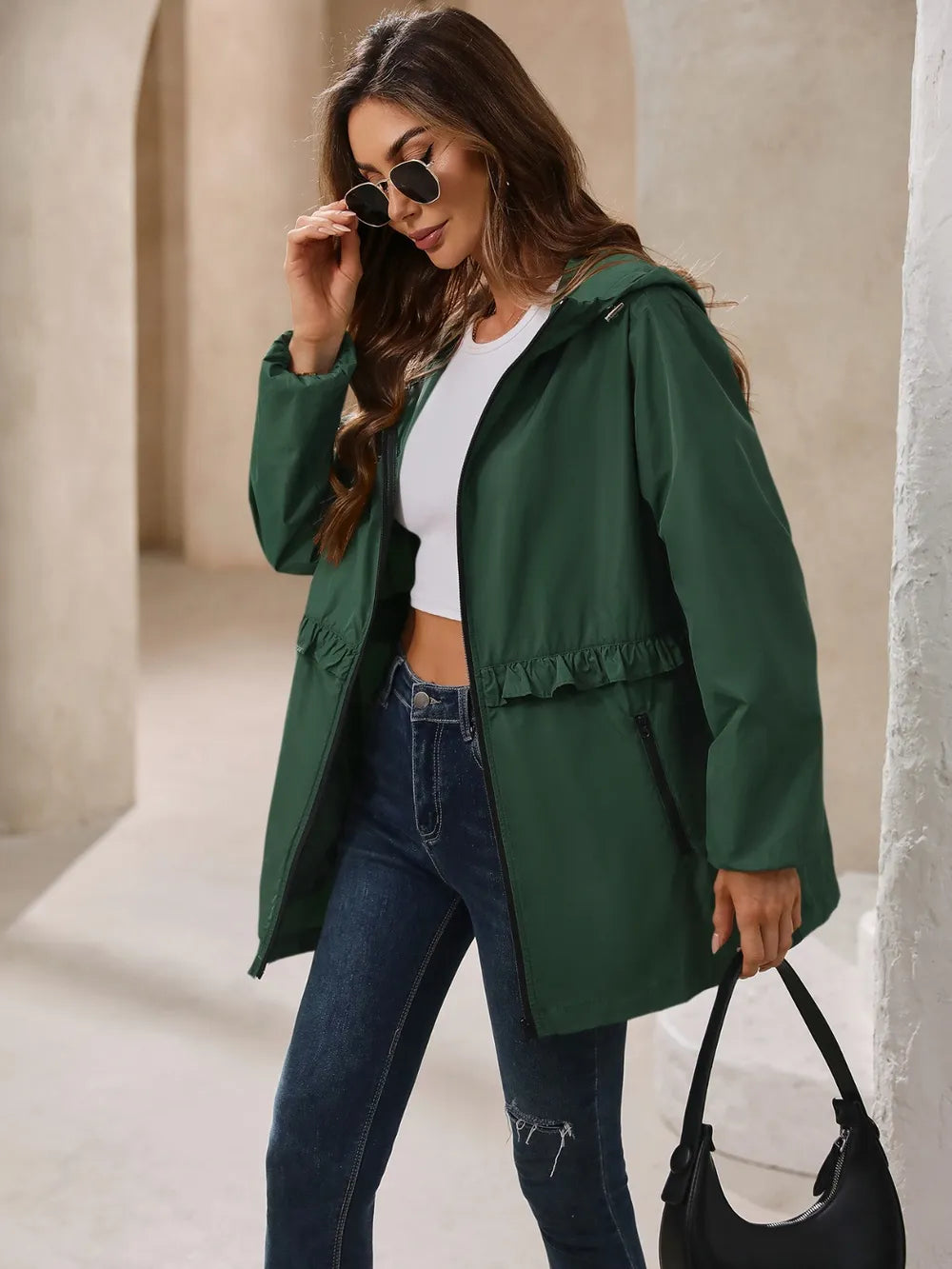 Outdoor Waterproof Long Sleeve Hooded Windbreaker (16)