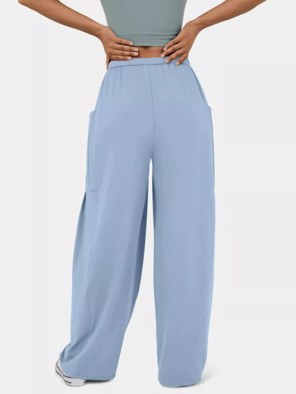 High-waisted Drawstring Wide-leg Pants (9)