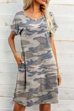 Scoop Neck Short Sleeve Pocket Dress (8)