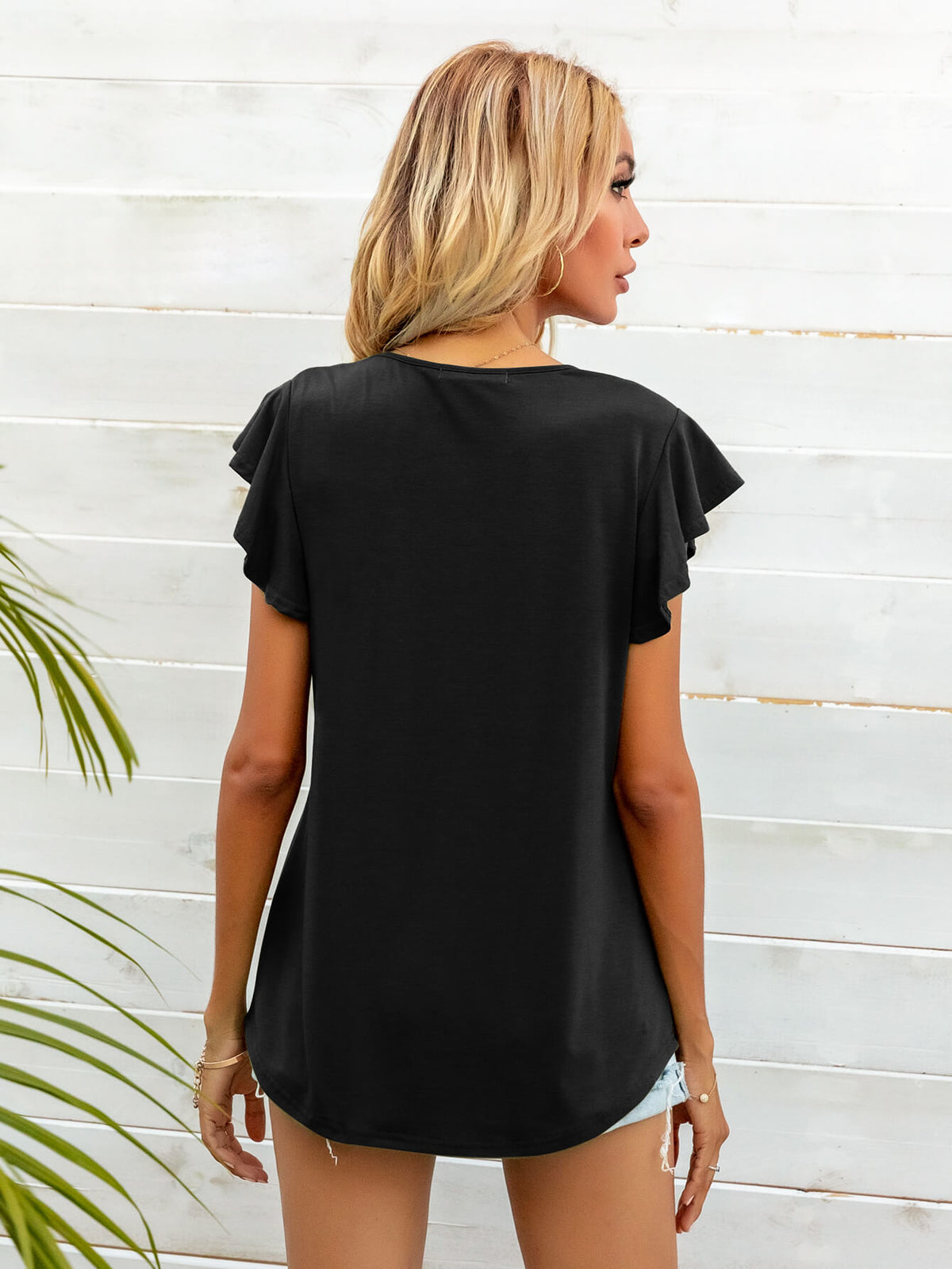 Round Neck Butterfly Sleeve Top (13)