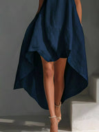 High-low Round Neck Sleeveless Dress (8)